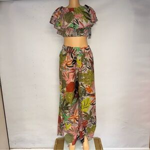 Tropical Print Two-Piece Set‎